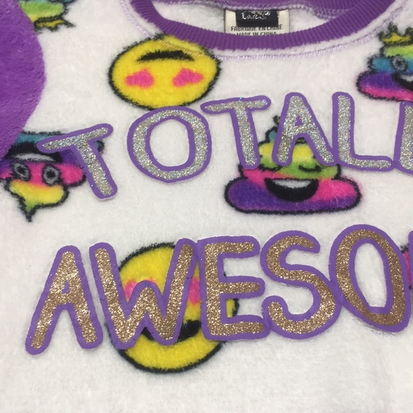 3T (5/$20) Plush Rainbow Emoji PJ? Top - Picture 6 of 10